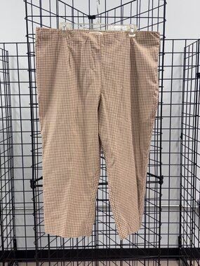 Coldwater Creek Plaid/Checkered Khaki/White Capri Cotton Spandex Size 16P